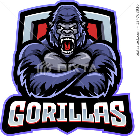 Gorilla esport mascot 124768930