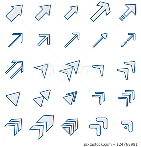 Illustration material: various arrow illustration set Illustration material: various arrow illustration set 124768981
