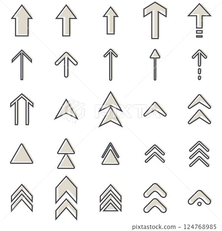 Illustration material: various arrow illustration set Illustration material: various arrow illustration set 124768985
