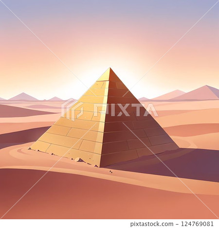 Beautiful dawn in the desert 124769081