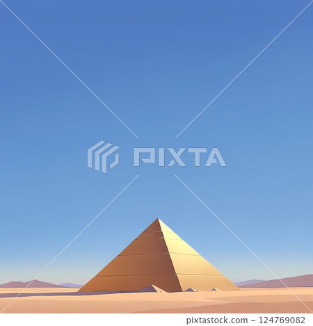 沙漠中的金字塔插圖 124769082