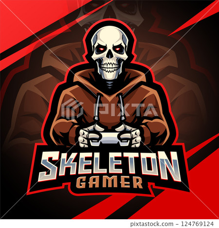Skeleton gamer esport mascot logo design Skeleton gamer esport mascot logo design 124769124