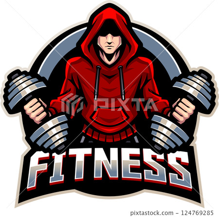 Fitness guy mascot 124769285