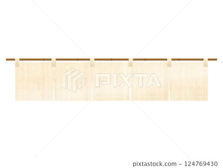 Unbleached linen-style noren curtain 124769430