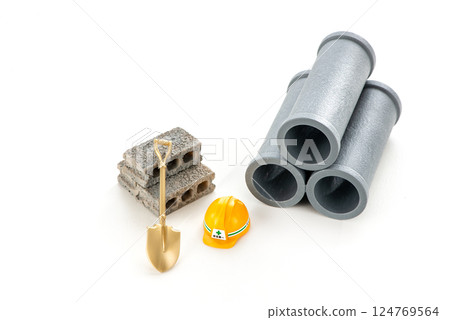 Construction site: Image of replacing deteriorated water pipes Construction site: Image of replacing deteriorated water pipes 124769564