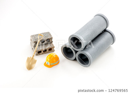 Construction site: Image of replacing deteriorated water pipes Construction site: Image of replacing deteriorated water pipes 124769565