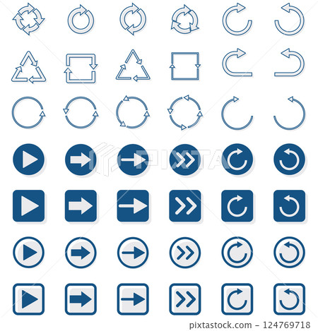 Illustration material: various arrow illustration set Illustration material: various arrow illustration set 124769718