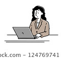 Business woman doing work 124769741