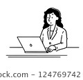 Business woman doing work 124769742