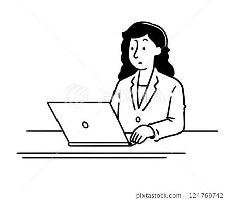 Business woman doing work 124769742