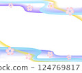 Flowing cherry blossom background 124769817