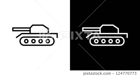 Tank line icon 124770773