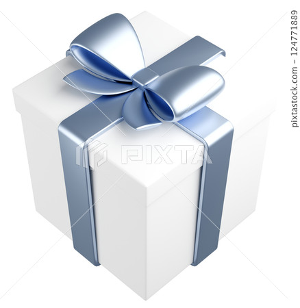 3D 插畫_禮物_銀色 124771889