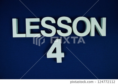 Lesson 4 Lesson Four alphabet letters on navy blue background 124772112