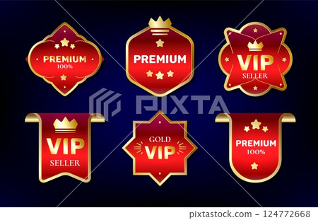 Red and gold premium VIP seller labels Red and gold premium VIP seller labels 124772668