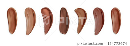 Foundation drops kit with various dark skin tones. Foundation drops kit with various dark skin tones. 124772674