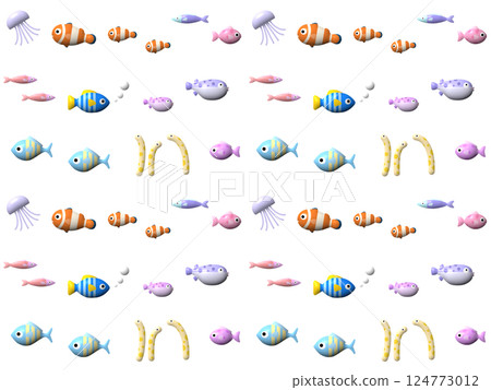 Seamless pattern of plump sea creatures G-1' 124773012