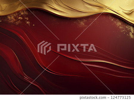 Gold paint on a dark red background 124773125