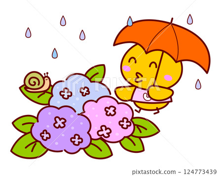 小雞和繡球花 124773439
