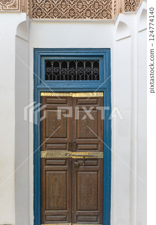 Closeup of the door at Bahia Palace. Marrakesh, Morocco. 124774140
