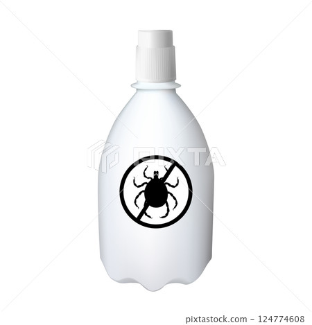 White plastic spray bottle containing mite repellent 124774608