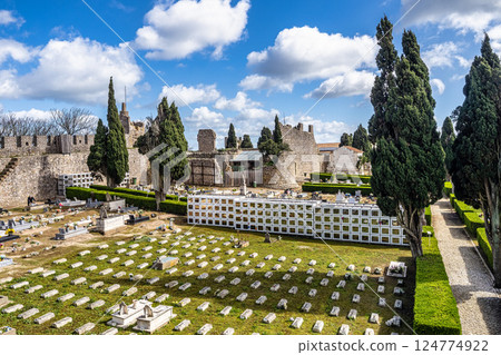 Castle and Igreja Matriz cemetery in Santiago do Cacem, Alentejo, Portugal Castle and Igreja Matriz cemetery in Santiago do Cacem, Alentejo, Portugal 124774922