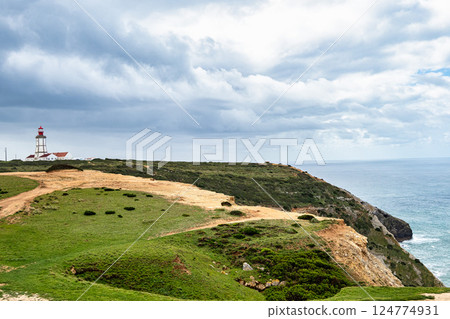 Cape Espichel Lighthouse in Portugal is a coastal lighthouse located in the parish of Castelo, district of Setubal Cape Espichel Lighthouse in Portugal is a coastal lighthouse located in the parish of Castelo, district of Setubal 124774931