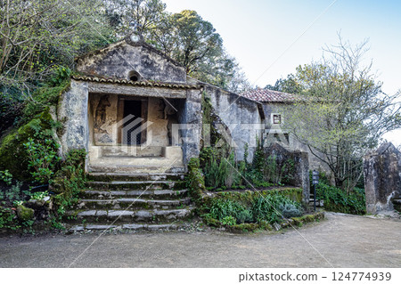 Abandoned and empty medieval Convento dos Capuchos in the Serra de Sintra National Park, Portugal Abandoned and empty medieval Convento dos Capuchos in the Serra de Sintra National Park, Portugal 124774939