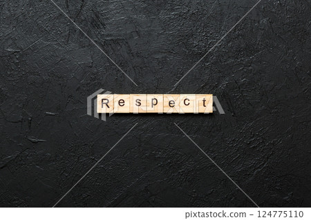 respect word written on wood block. respect text on table, concept respect word written on wood block. respect text on table, concept 124775110