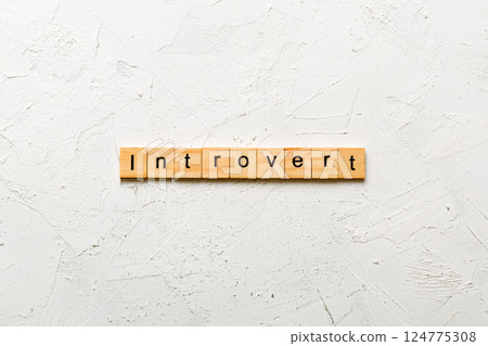 Introvert word written on wood block. Introvert text on table, concept 124775308