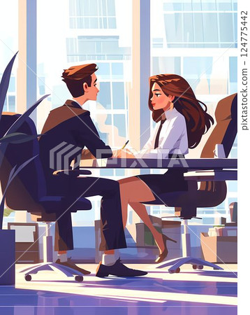 Businessmen working in the office 124775442