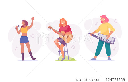 Musical Performers Will Showcase Their Diverse Talents through a Vibrant and Engaging Illustration 124775539