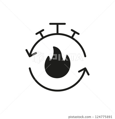 Calorie burn fitness tracker solid icon. Fitness and activity monitoring silhouette symbol. Isolated vector illustration 124775891