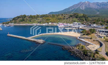 March 23 2025 Coastal Landscape With Mountain, Buildings, and Scenic, Japan March 23 2025 Coastal Landscape With Mountain, Buildings, and Scenic, Japan 124776384