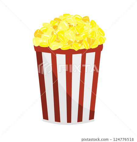 Cup of hot fresh boiled corn. Fast, tasty, and tasty meal. Vector isolated illustration Cup of hot fresh boiled corn. Fast, tasty, and tasty meal. Vector isolated illustration 124776518