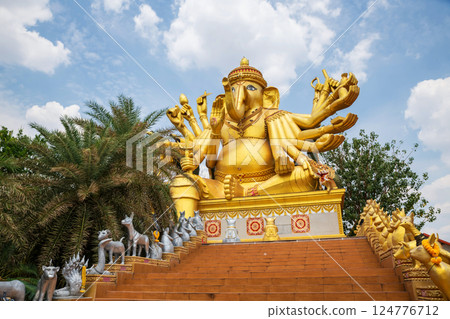 Golden ganecha with thousand hands in Sa Kaeo, Thailand 124776712