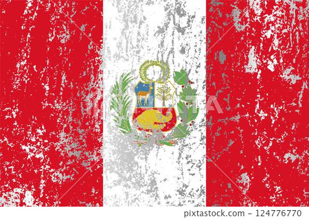 Peru flag with grunge effect. Peru flag with grunge effect. 124776770