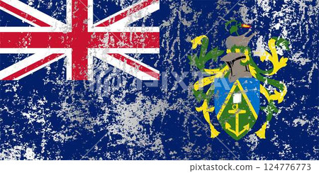 Pitcairn Islands flag with grunge effect. Pitcairn Islands flag with grunge effect. 124776773