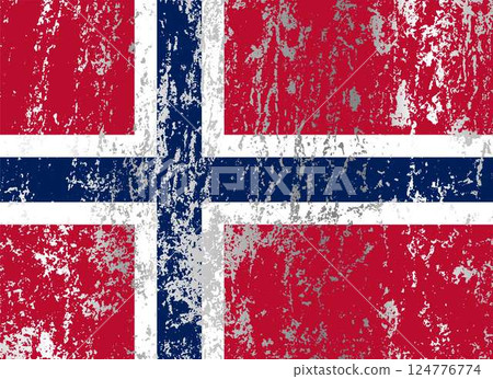 Norway Islands flag with grunge effect. 124776774