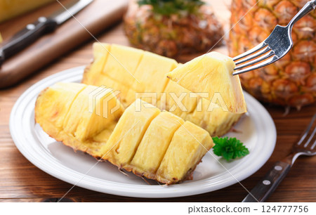 新鮮鳳梨(切圖) 新鮮鳳梨(切圖) 124777756