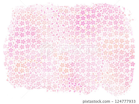 Watercolor pink cherry blossom pattern 124777933
