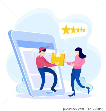 Illustration vector graphic cartoon character of delivery 124778055