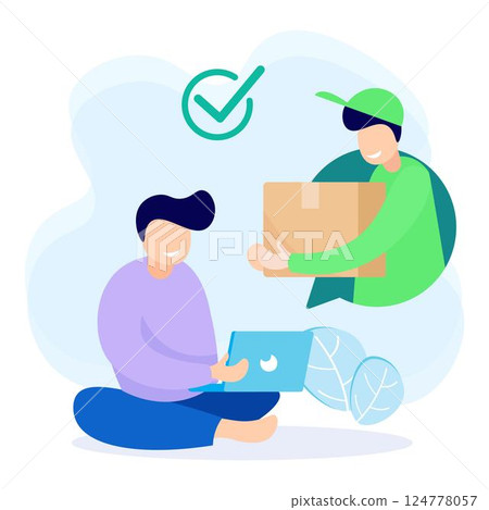 Illustration vector graphic cartoon character of delivery 124778057