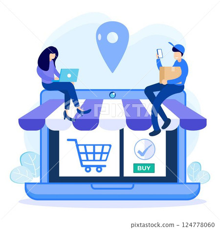 Illustration vector graphic cartoon character of delivery 124778060