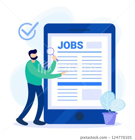 Illustration vector graphic cartoon character of jobs Illustration vector graphic cartoon character of jobs 124778105