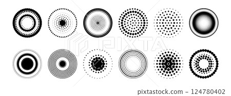 design elements. Halftone dotted frames set. Vector illustration design elements. Halftone dotted frames set. Vector illustration 124780402