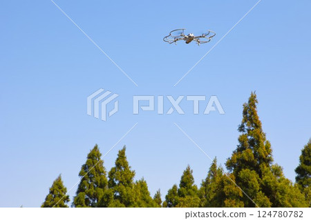 Drone flight scene (top right) Drone flight scene (top right) 124780782