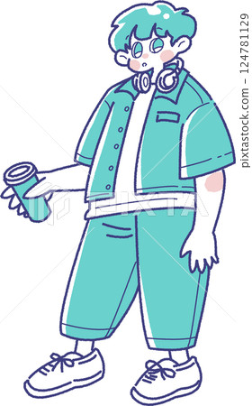 拿著不倒翁的男孩的插圖 124781129
