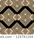 American ethnic fabric pattern showcases a geotactic style in light tones, blending the essence of ethnic civilizations with modern artistry. The design brings a sense of timeless ethnic and cultural. 124781204