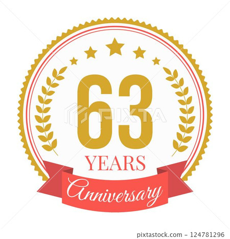 Logo 63 Years Anniversary Celebration Design Template. 124781296